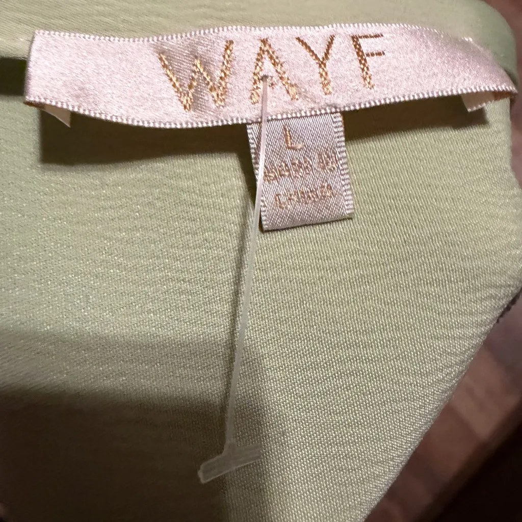 Wayf Light Green Satin Strapless Cropped Top with Bow Size Large - Image 4