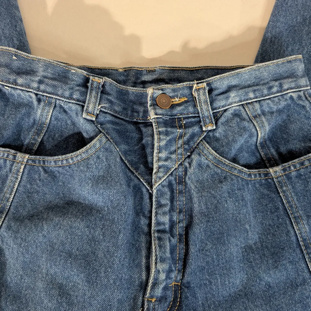 Vintage British RAJ Mom Jeans Waist 27 Blue - Image 6