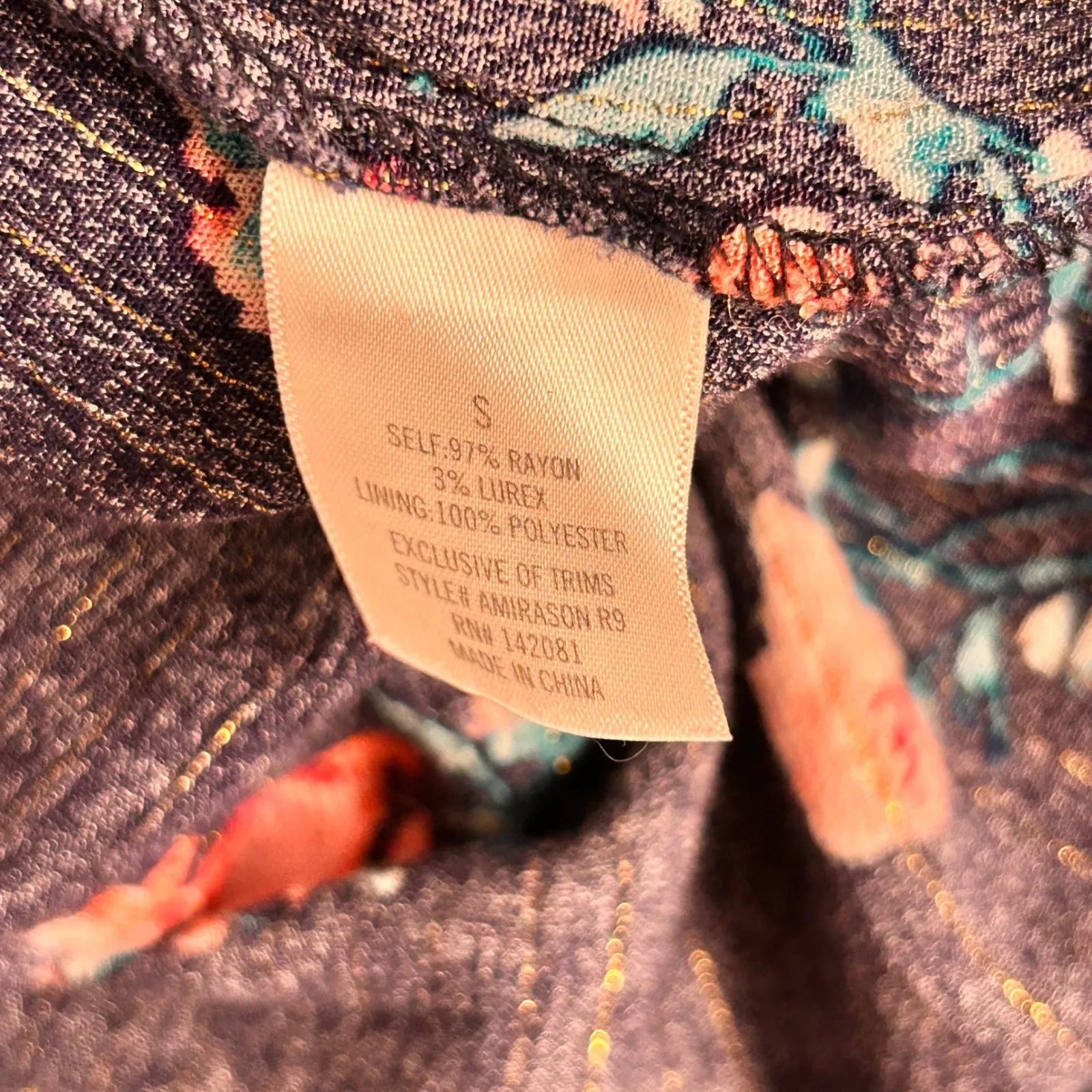 Mi Ami Maxi Dress Juniors Small Dark Romantic Florals Whimsy Fairy Travel Vacay Blue Size undefined - Image 9