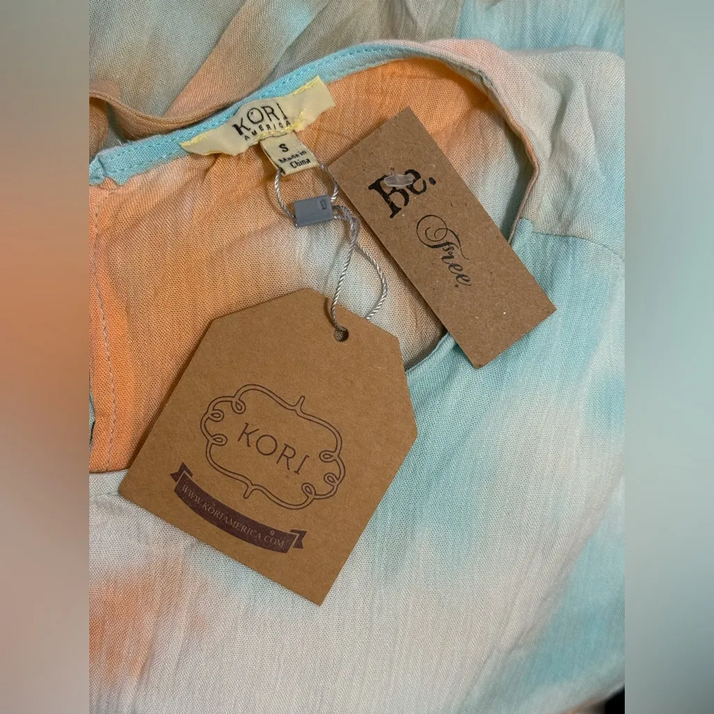 Kori Blue and Orange Relaxed Blouse - Image 4