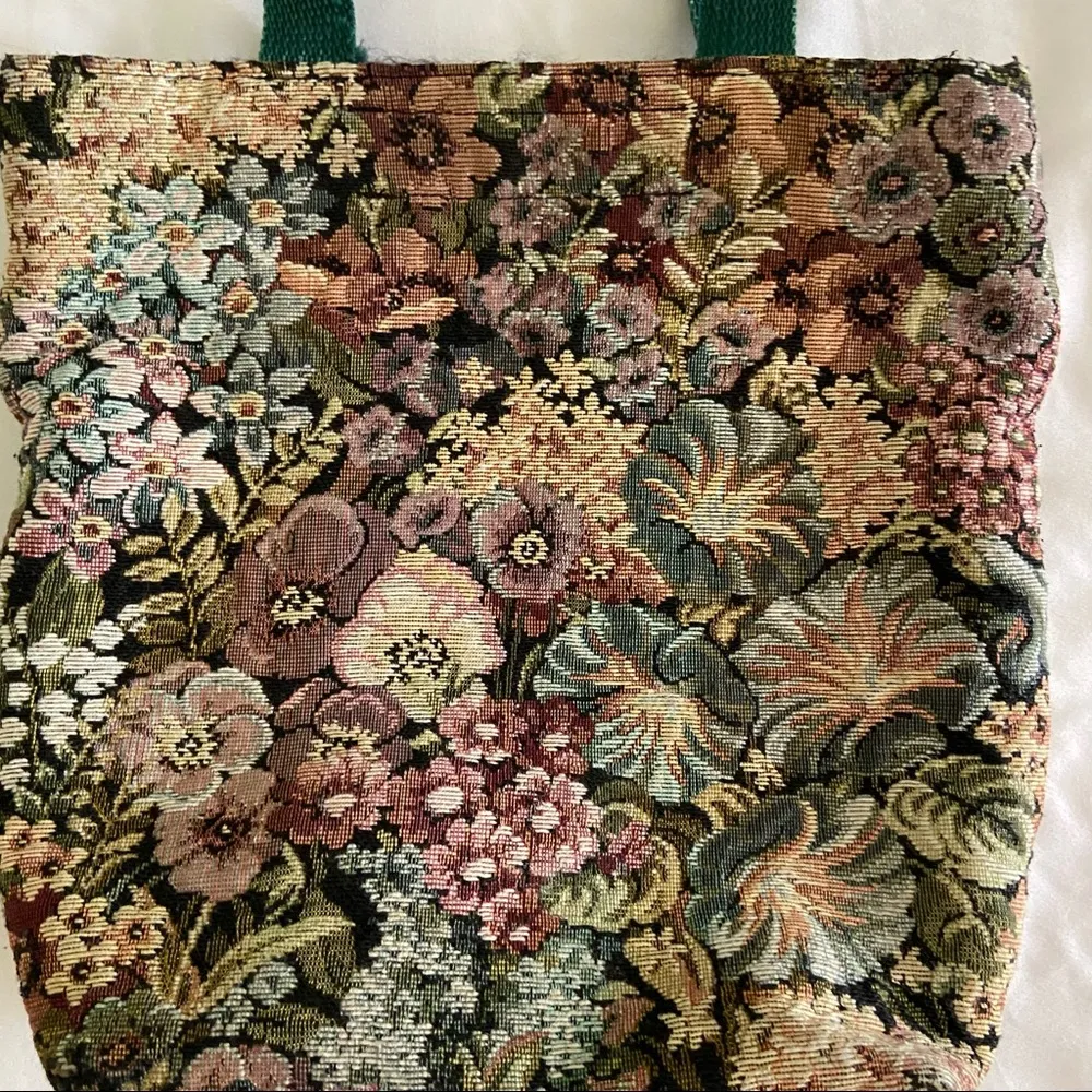 Floral embroidered tote bag‎ Green - Image 2