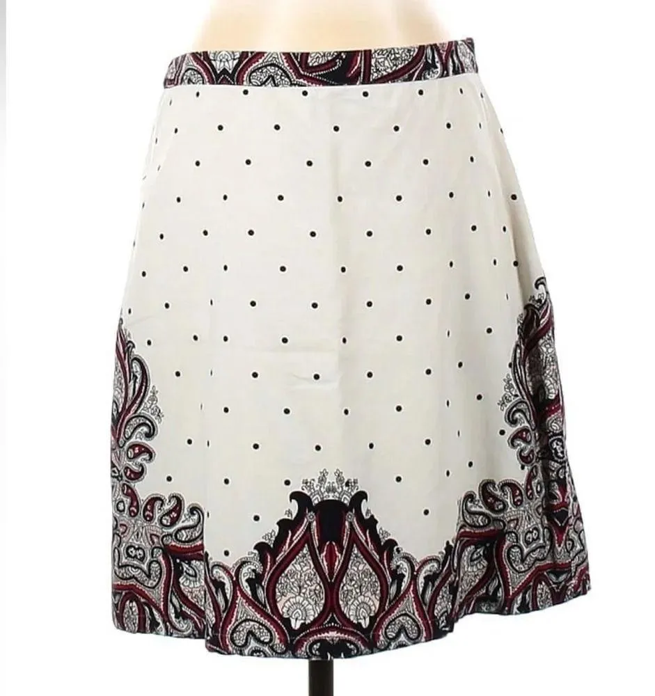 Anthropologie Holding Horses Adele Polka Dot Paisley Skirt Size 6 S Small - Image 3