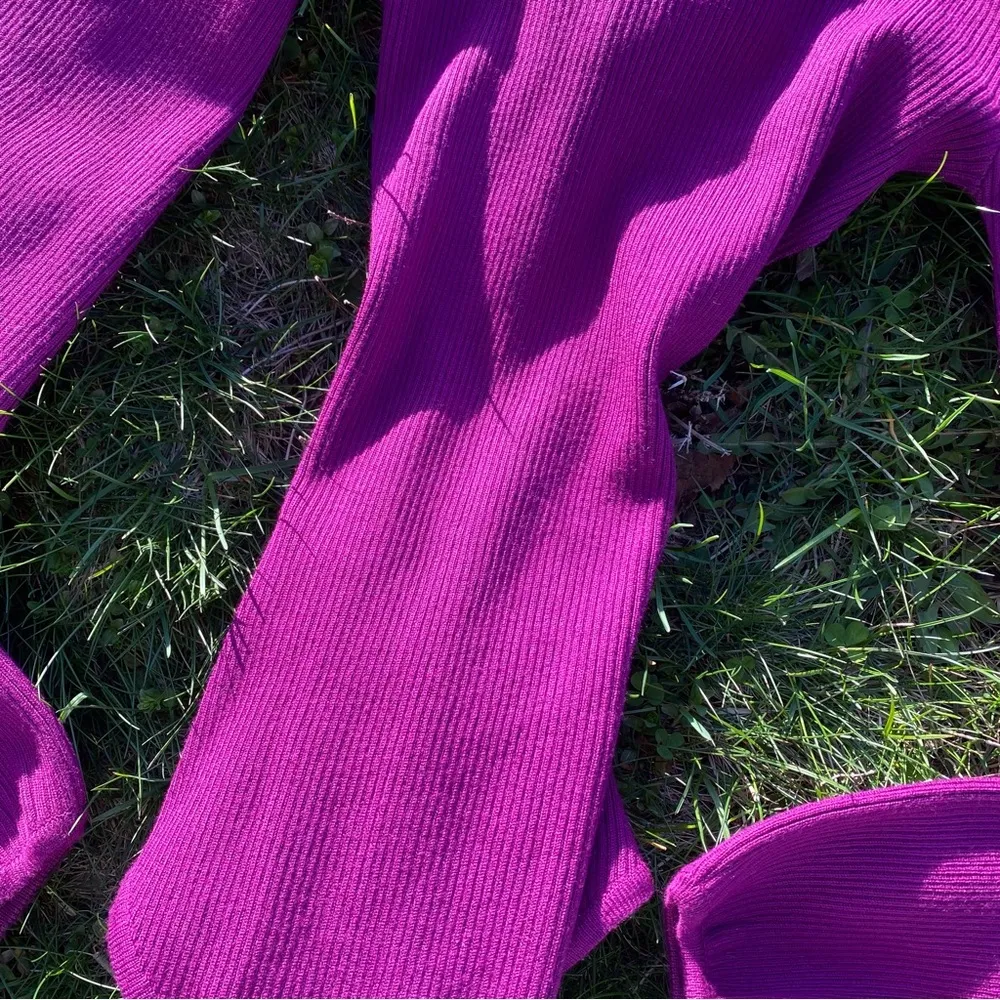 Crisscross the Universe Purple Ribbed Strappy Backless Bodysuit - Image 7