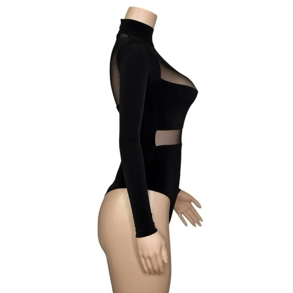 Nookie  Hypnotize Mesh Long Sleeve Bodysuit, Black, XL - Image 8