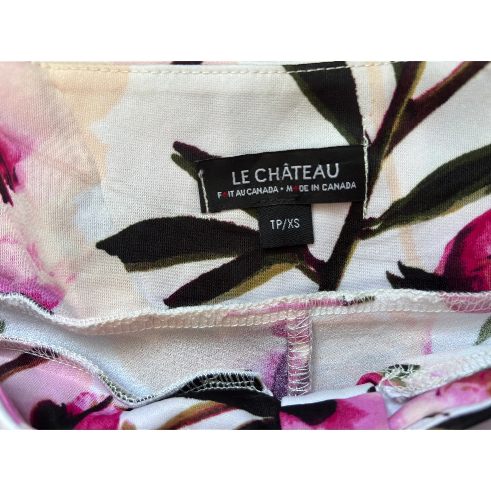 Le Château Off Shoulder Top – Pink Watercolor Floral XS - Image 6
