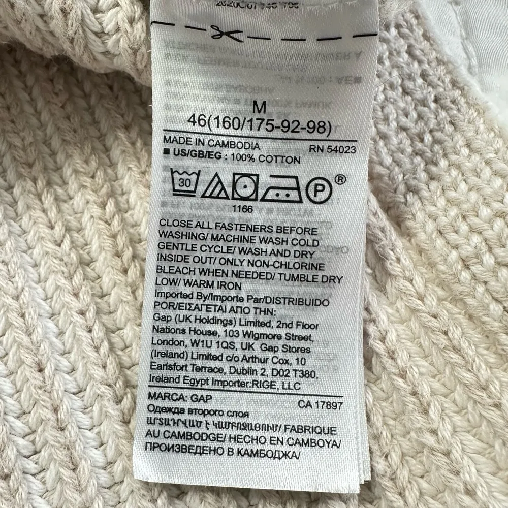 GAP Cream Asymmetrical Button Mockneck Raglan Sweater Women's Turtleneck - Image 10