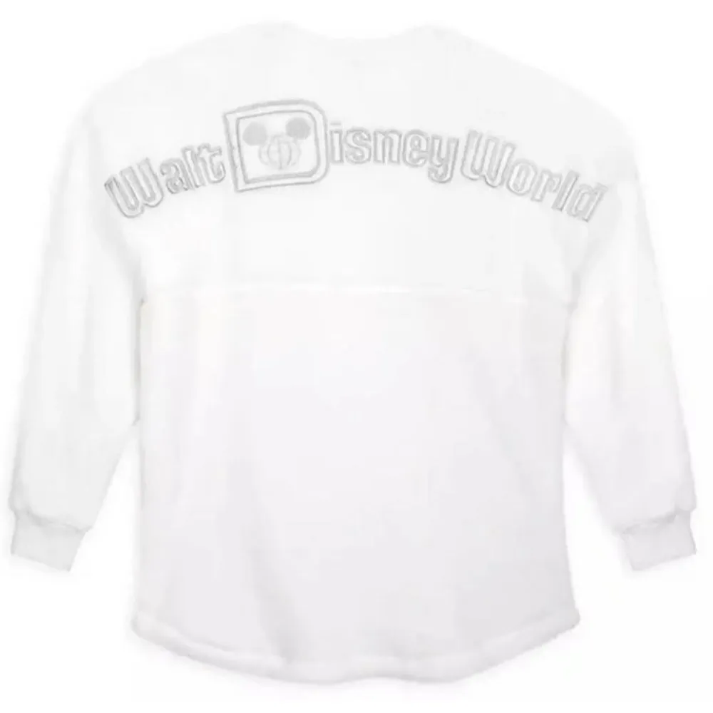 NEW/NWT Disney Parks White & Silver Fuzzy Embroidered SPIRIT JERSEY Size XXL - Image 2