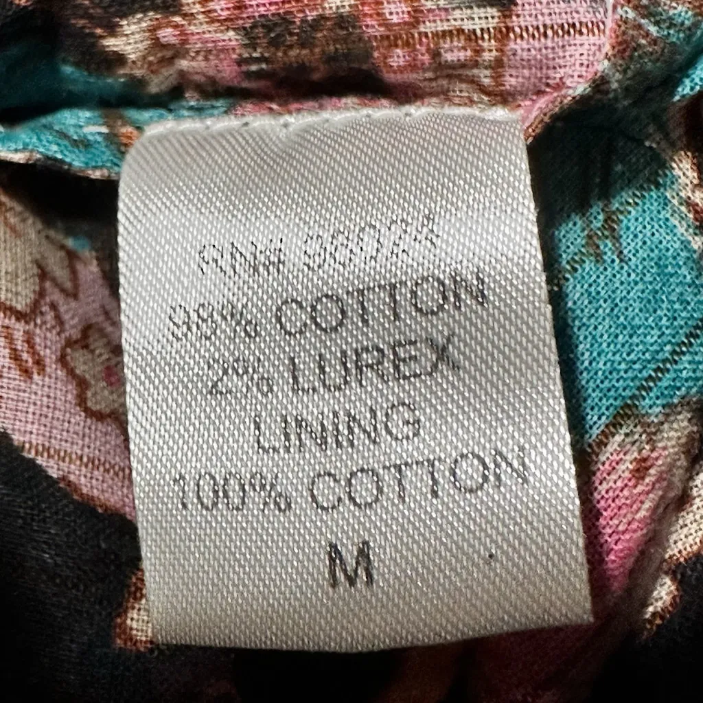 House Of Harlow Black Floral Long Sleeve Boho Tiered Maxi Dress Lined Cotton EUC - Image 9