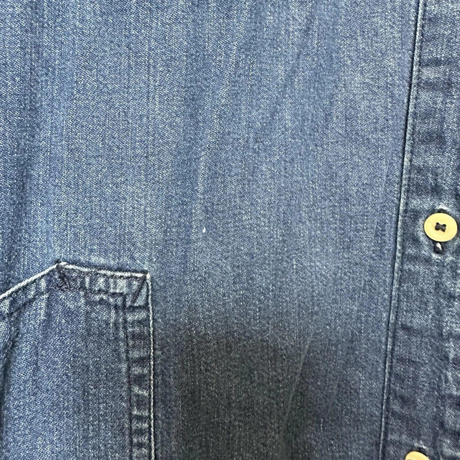 Calvin Klein Denim Dress Women’s Large Long Sleeve Button Up Vintage Retro Blue - Image 5