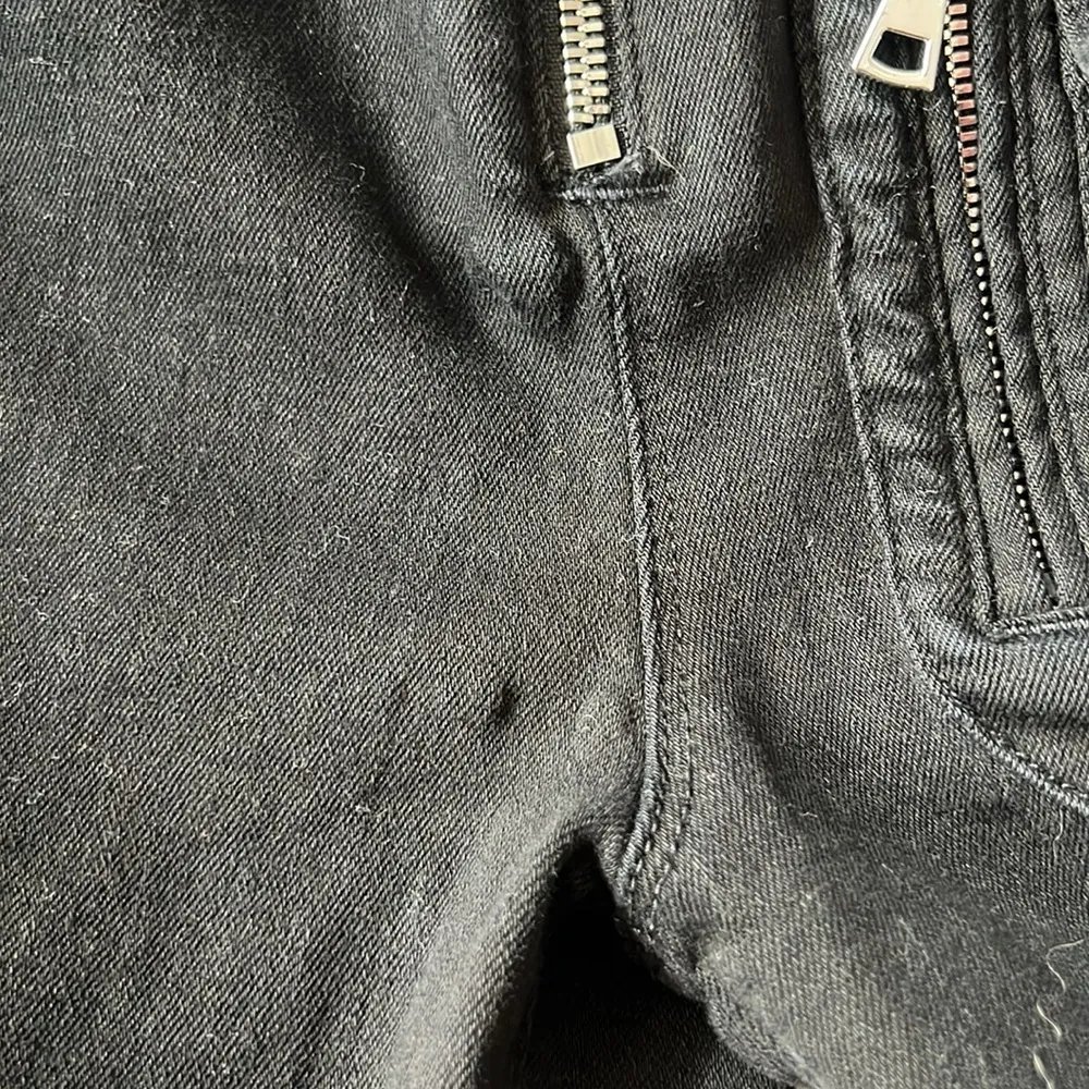 RtA Diavolina Black Distressed Fold Waist Moto Skinny Jeans Pants Grunge Size 26 - Image 7