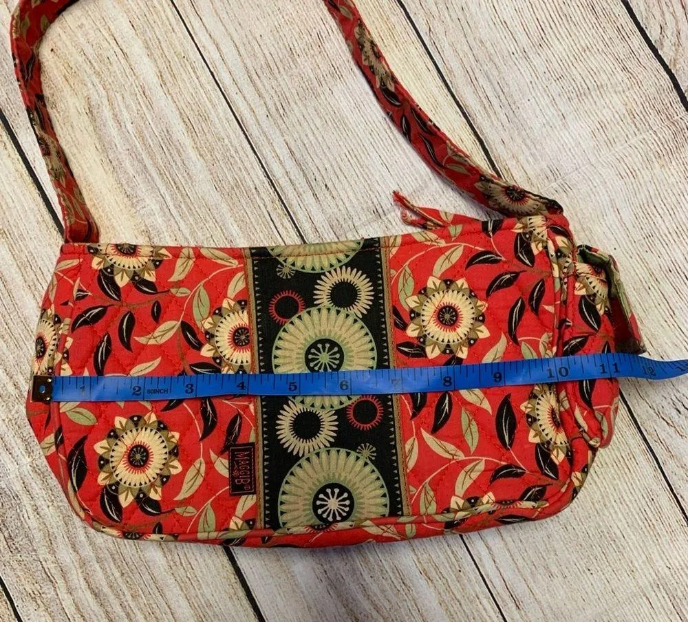 Maggie B Red Patterned Quilted Purse - Image 6
