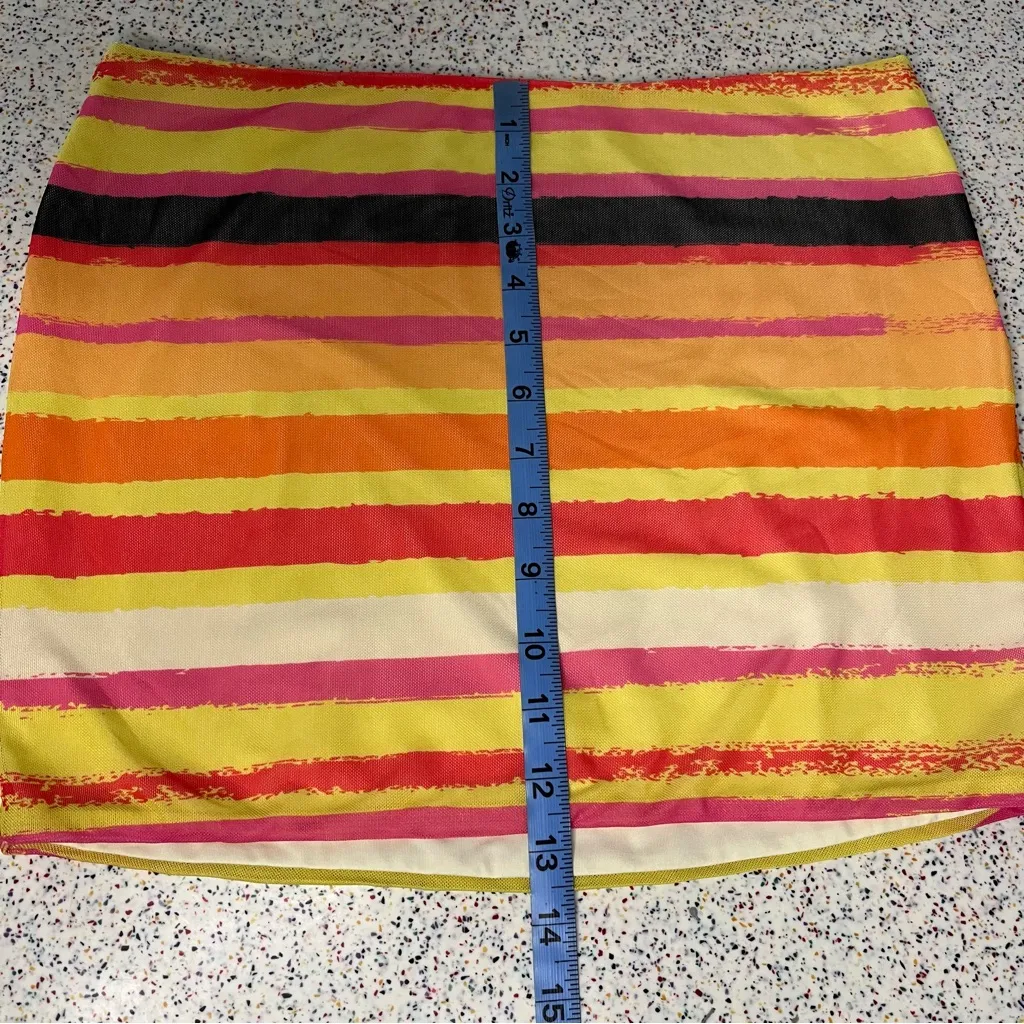 Tiger Mist Striped Multicolor Orange Mini Skirt Swim Cover Up Women’s Size M - Image 7