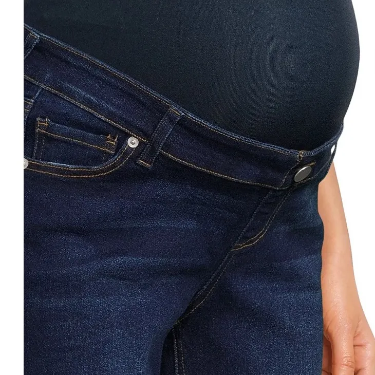 Time and Tru Women's Maternity Straight Leg Jeans with Belly Band size S Blue - Image 4