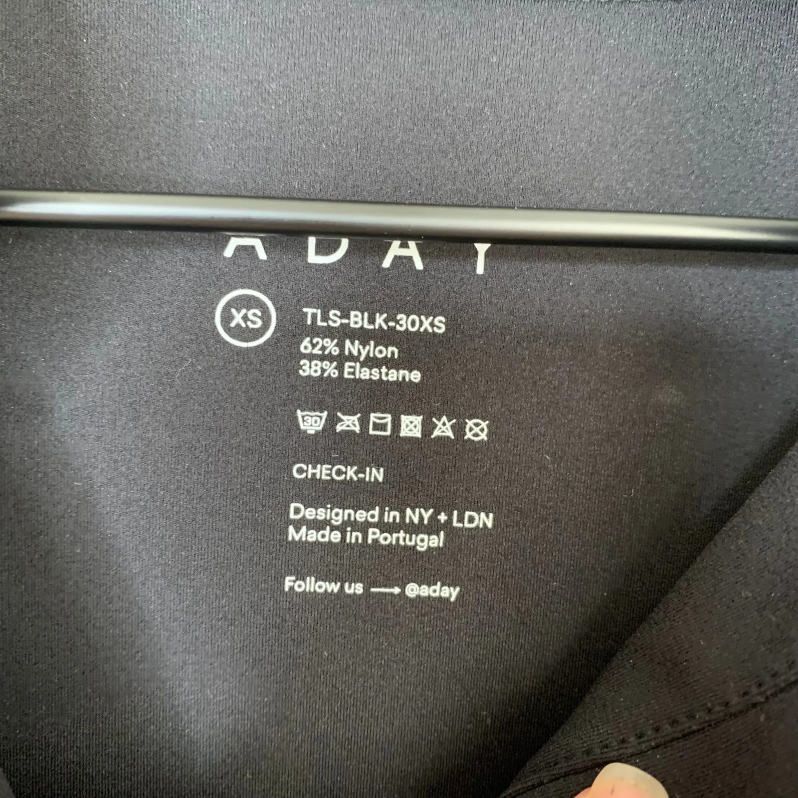 Aday Check-in Top Longsleeve Crop Top Black Womens Button Organic XS - Image 11