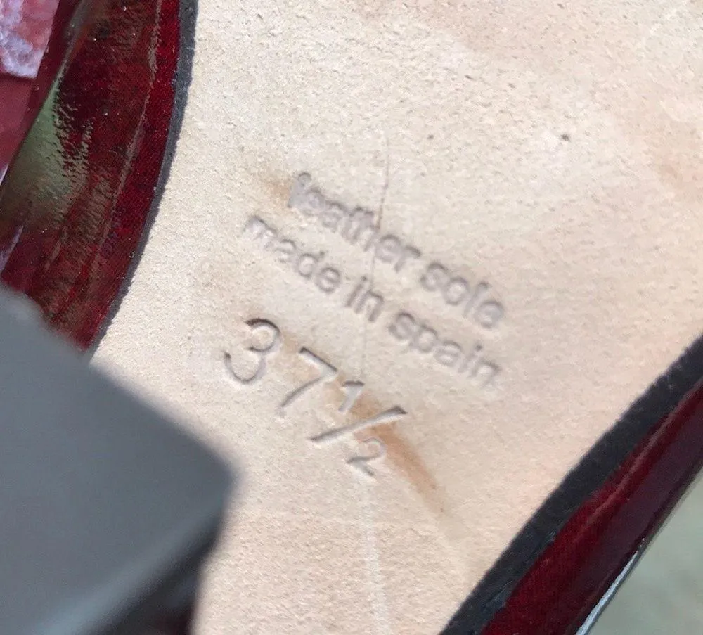 Audley London blood red patent leather architectural block heels Size 7.5 - Image 5