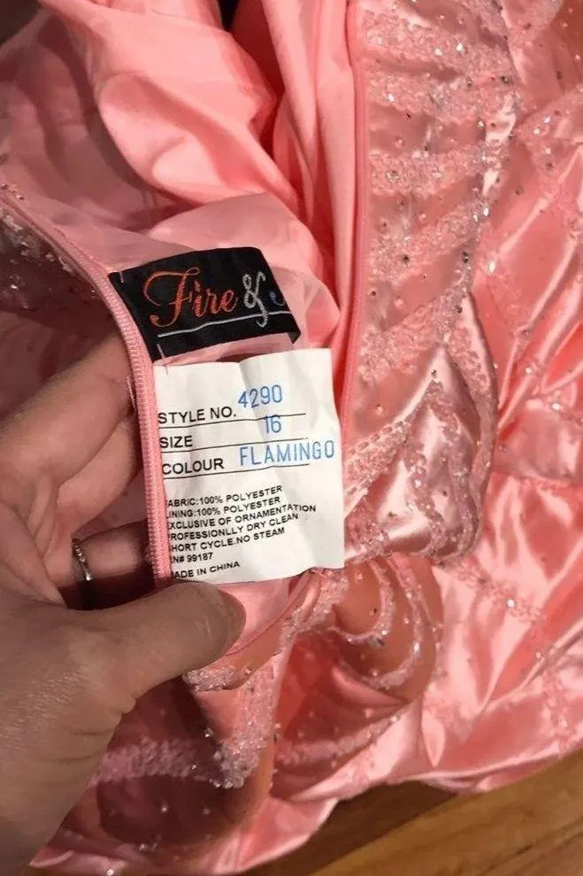 Formal Gown Blush Embellished Print Corset Pink Size XL - Image 9