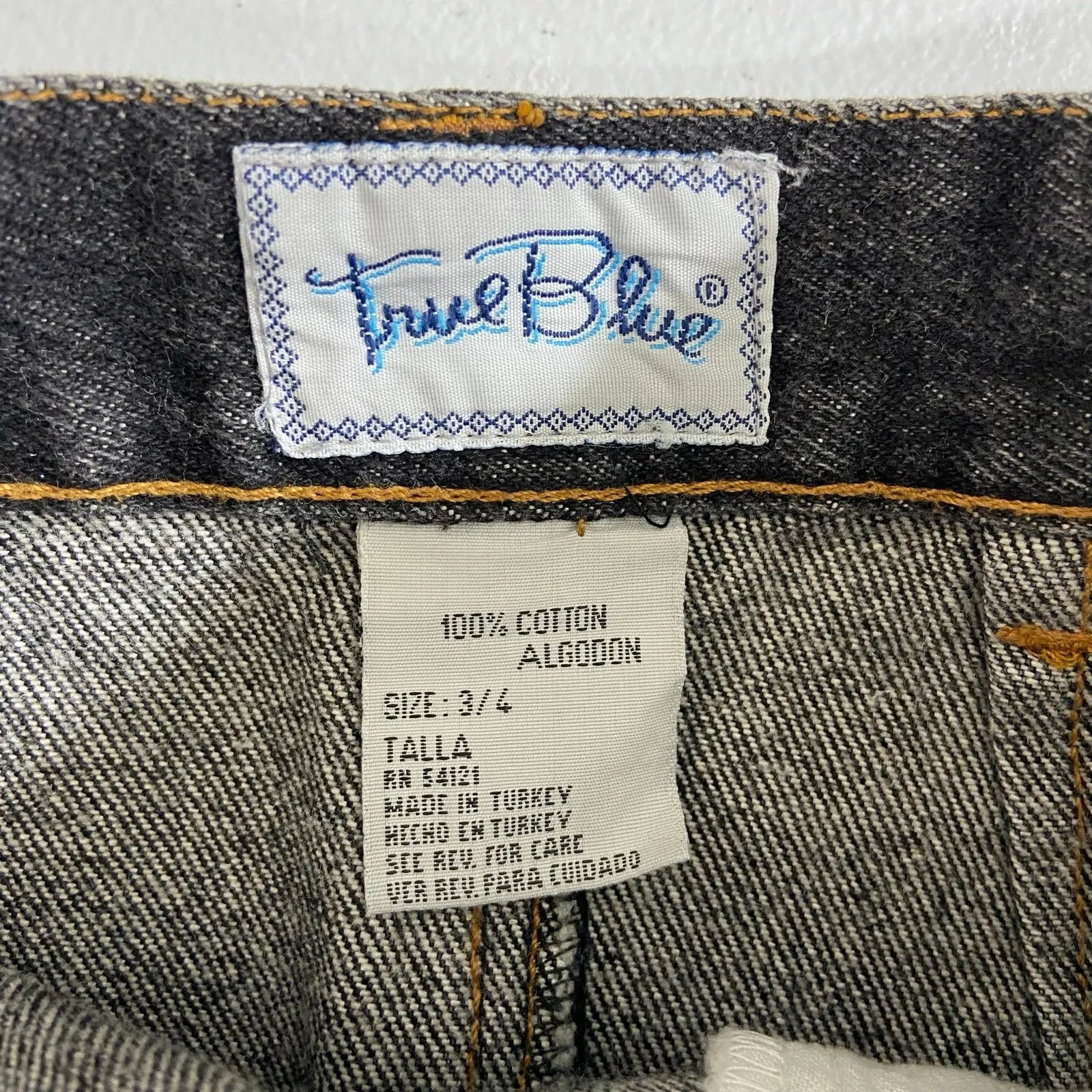 Vintage True Blue women's denim faux wrap cotton skirt casual high waisted small - Image 6