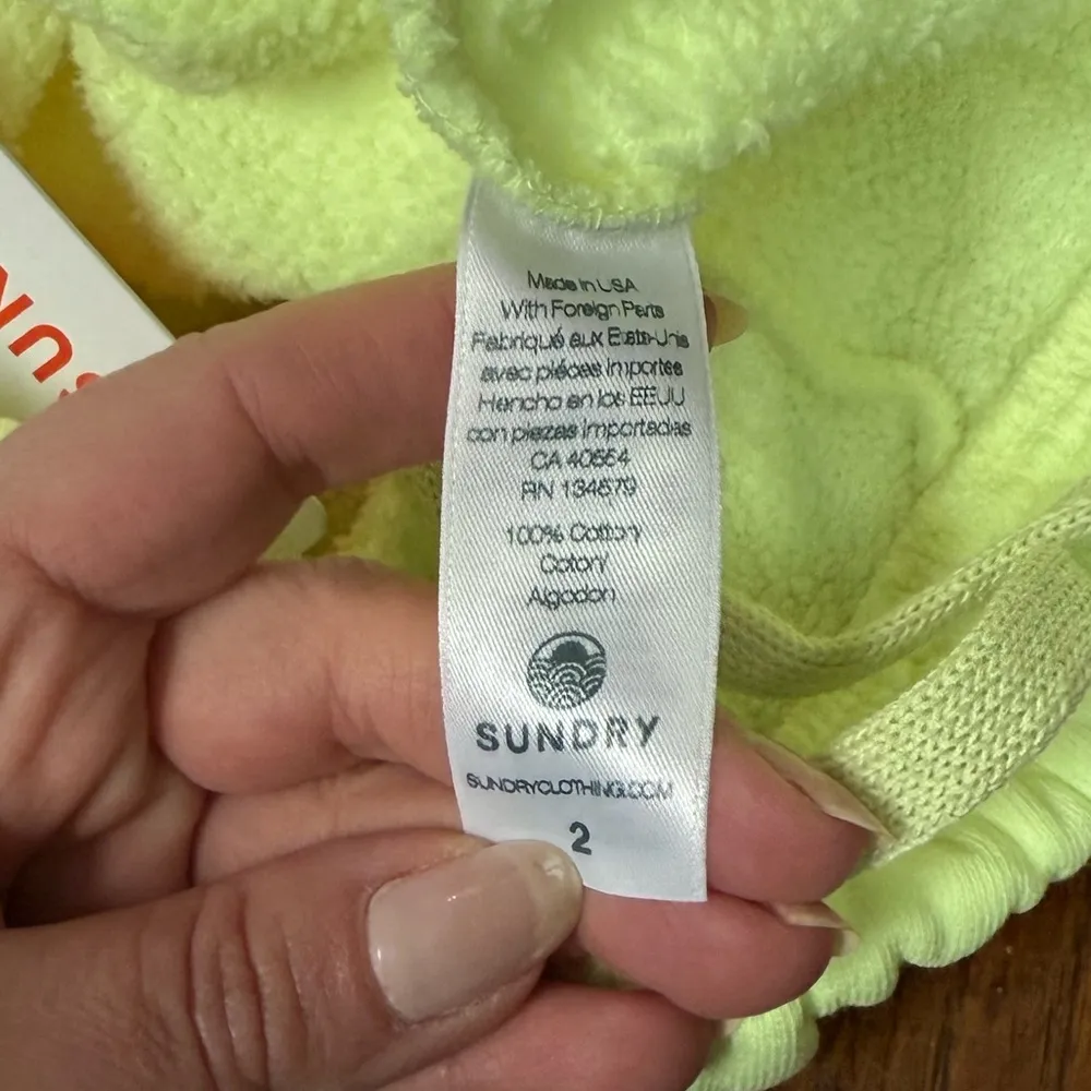 Neon Green Sundry Sweat Shorts - Size Medium (8/10) NWT - Image 5