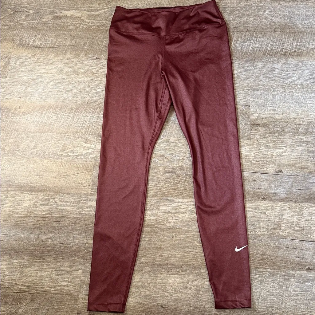 Nike One Shine Full Length Tights Bronze Size Medium - Image 5