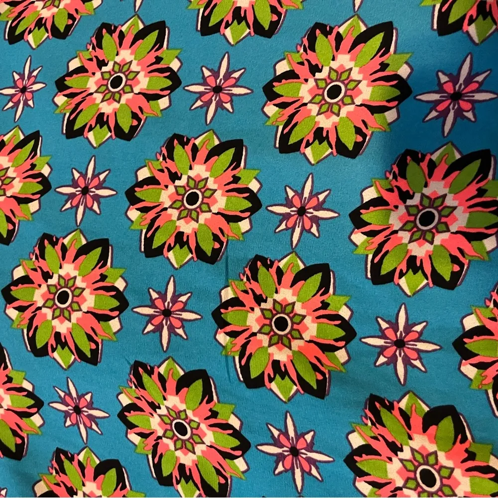 Flying Tomato Mini Skirt Womens XS Lined Neon Blue Pink Boho Floral Geometric - Image 3