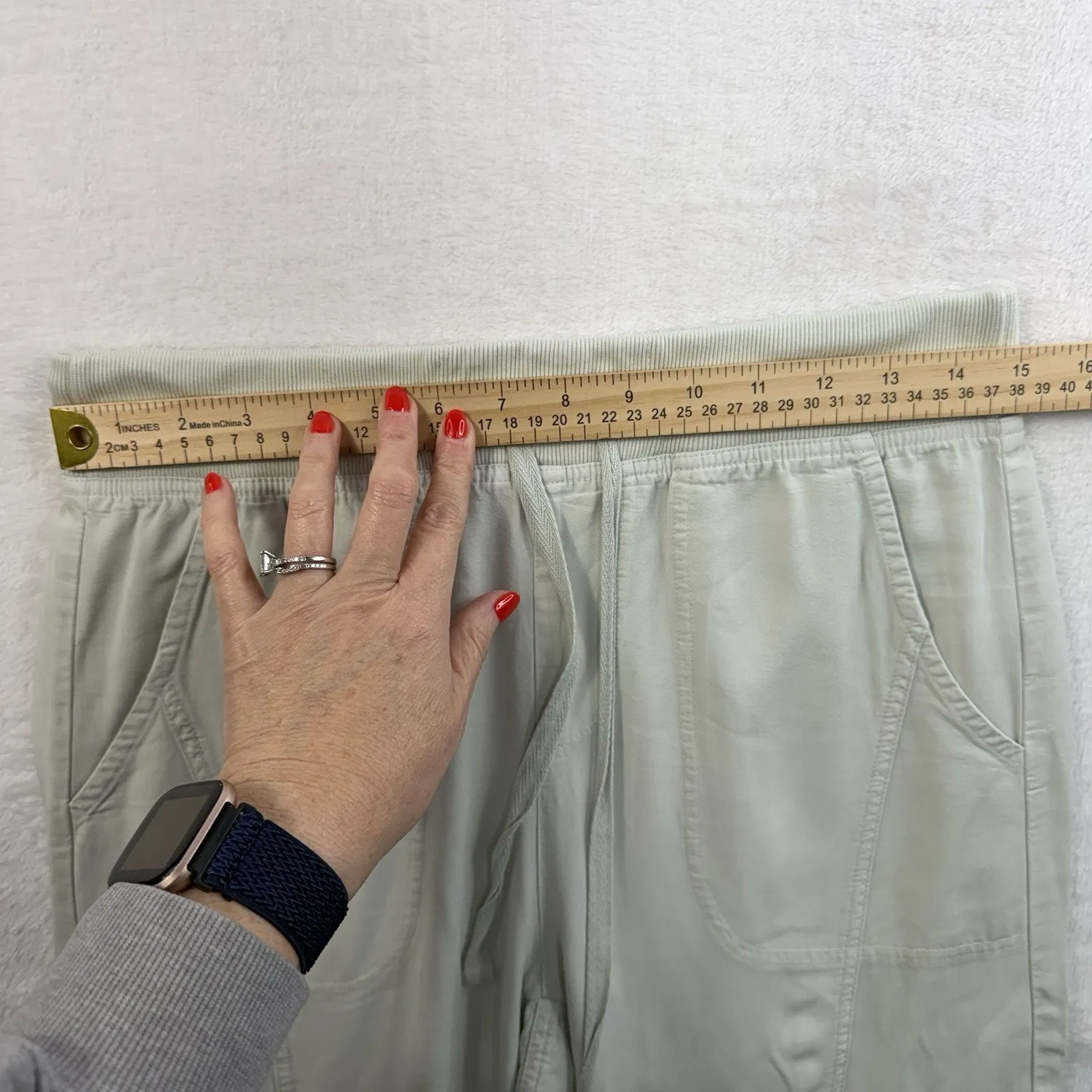 XCVI WEARABLES S Small Crop Cargo Pants Pull On Women’s Green Pockets Lagenlook - Image 7