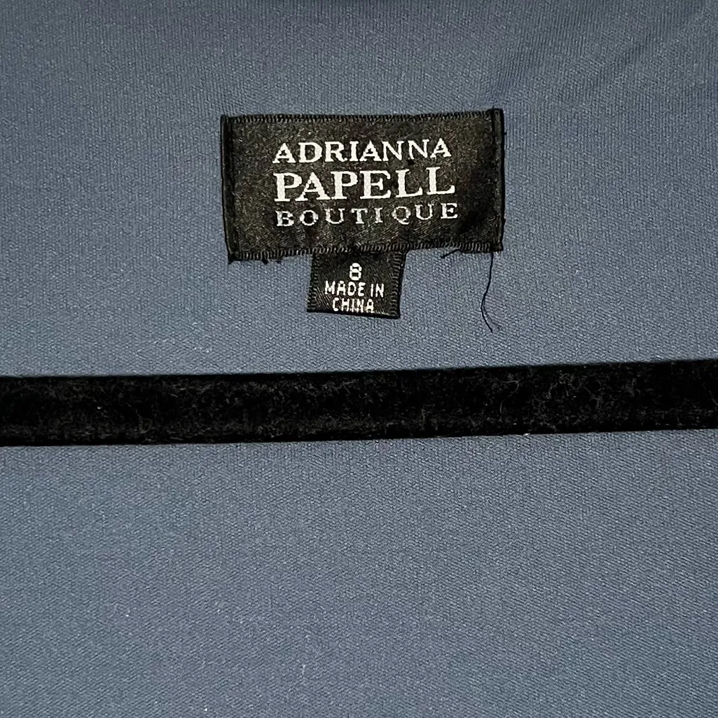 Adrianna Papell Boutique Silver Blue Sequin Sleeveless Scoop Shift Mini Dress 8 - Image 5