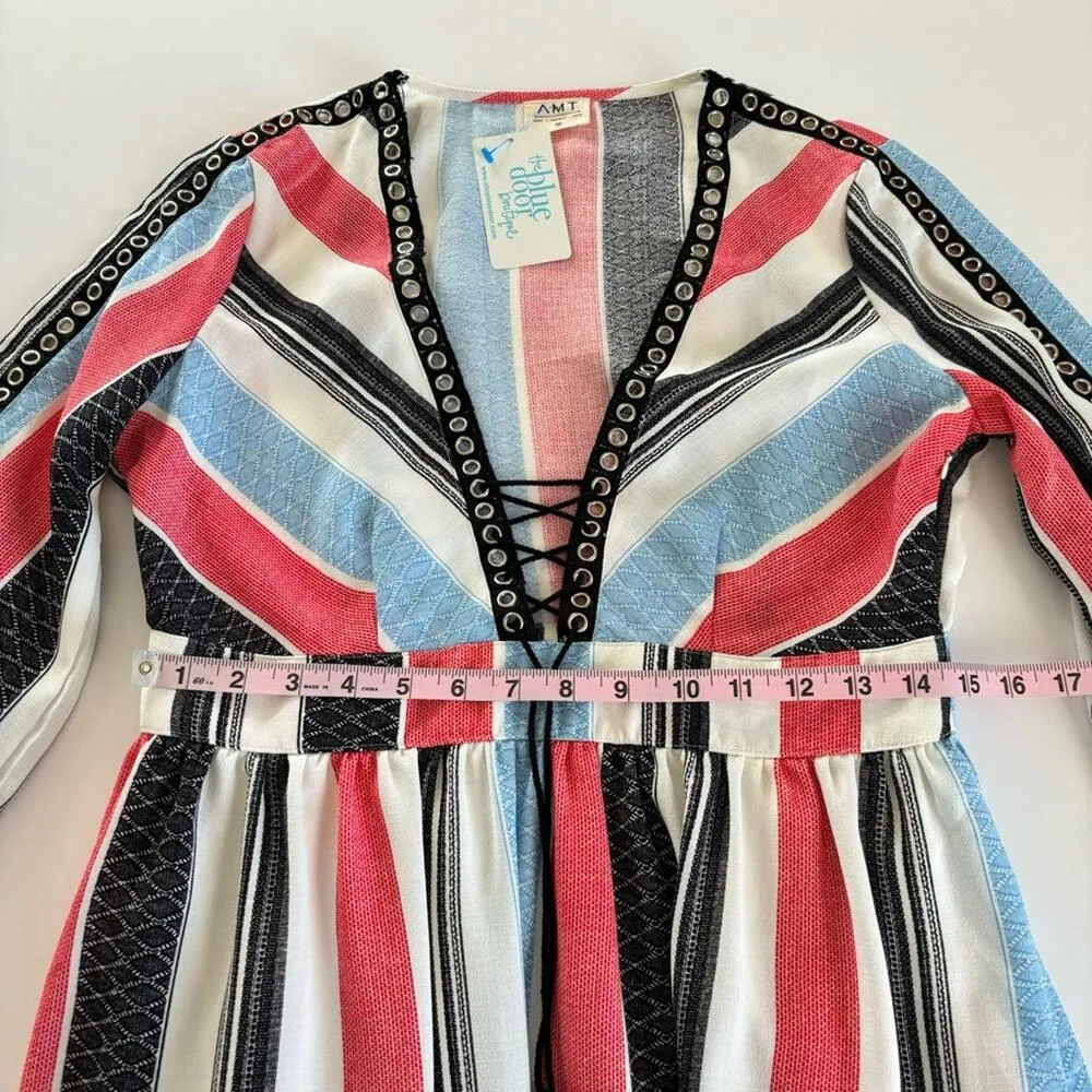 AMT Gypsy Gal Striped Long Sleeve V - Image 5