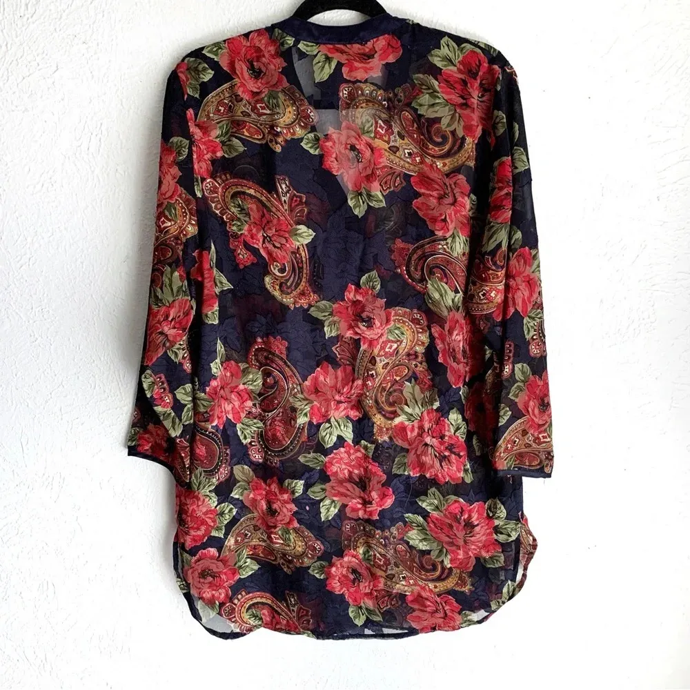 Victoria's Secret Vintage Gold Label Button Down Floral Nightshirt Small - Image 3