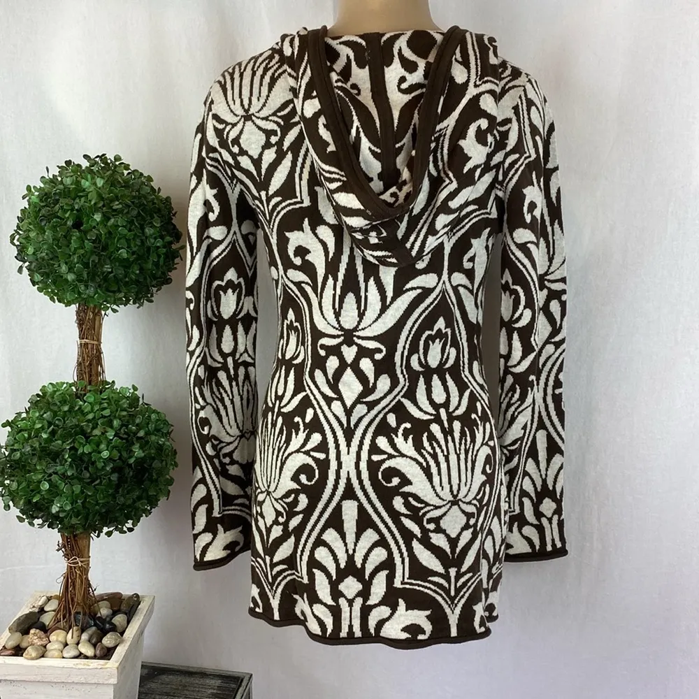 Avalanche Brown & White Long Sleeve Zip Up Hoody Sweater M - Image 3