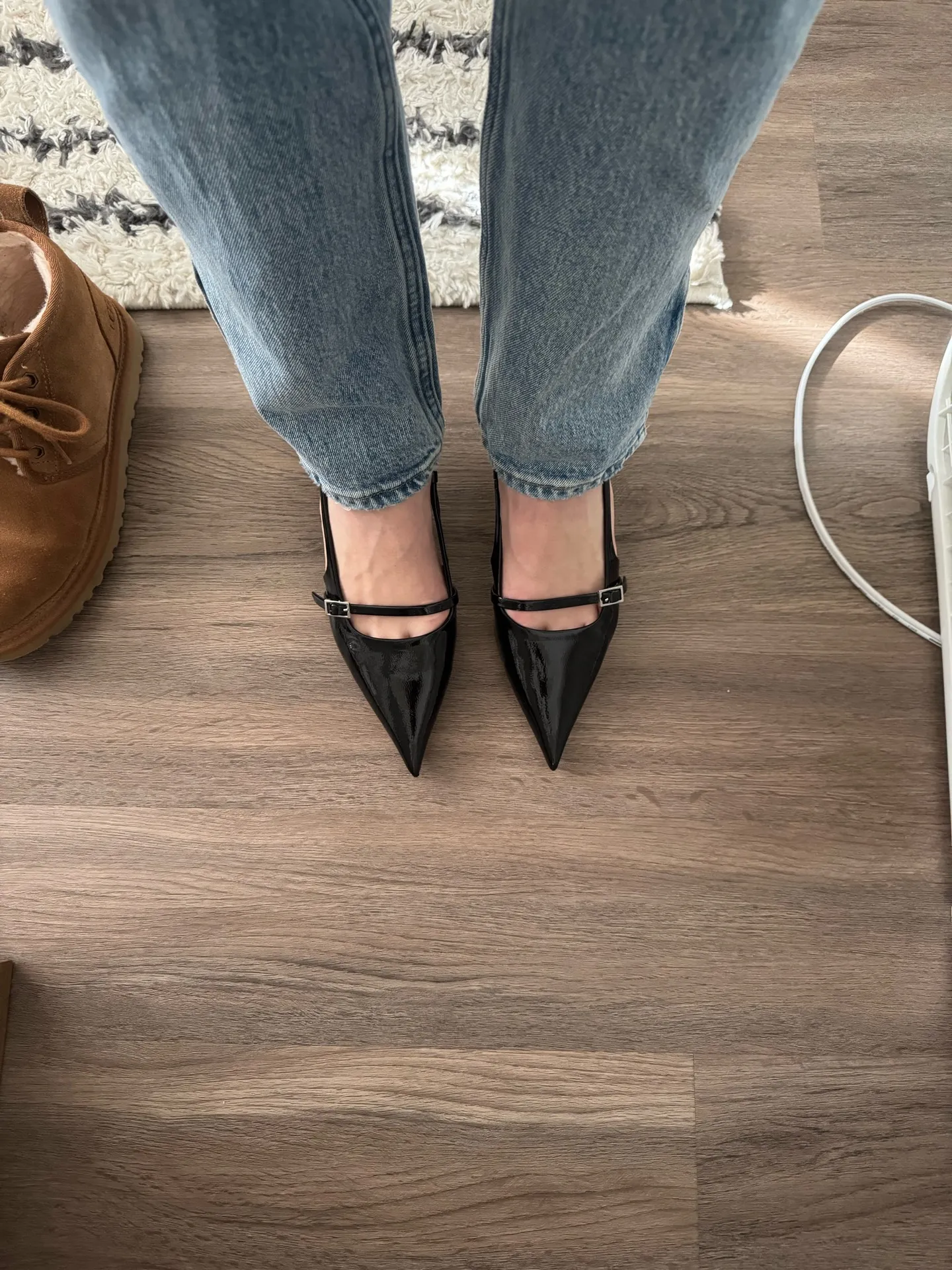 ZARA Kitten Heel Slingback Black - Image 3
