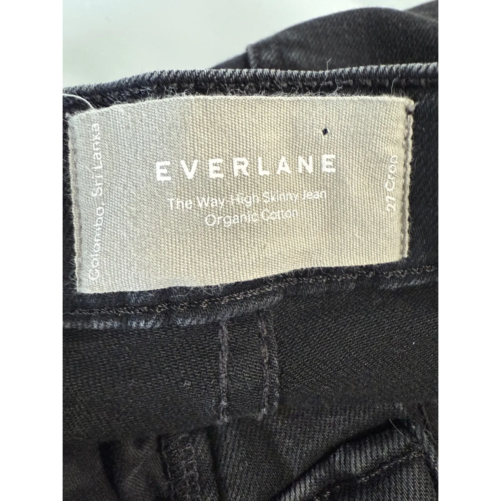 Everlane The Way High Skinny Crop Black Jeans Women's Size 27 Organic Cotton - Image 3