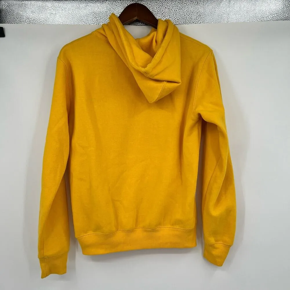 Universita O Siena yellow pullover long sleeve hooded sweatshirt size small - Image 4