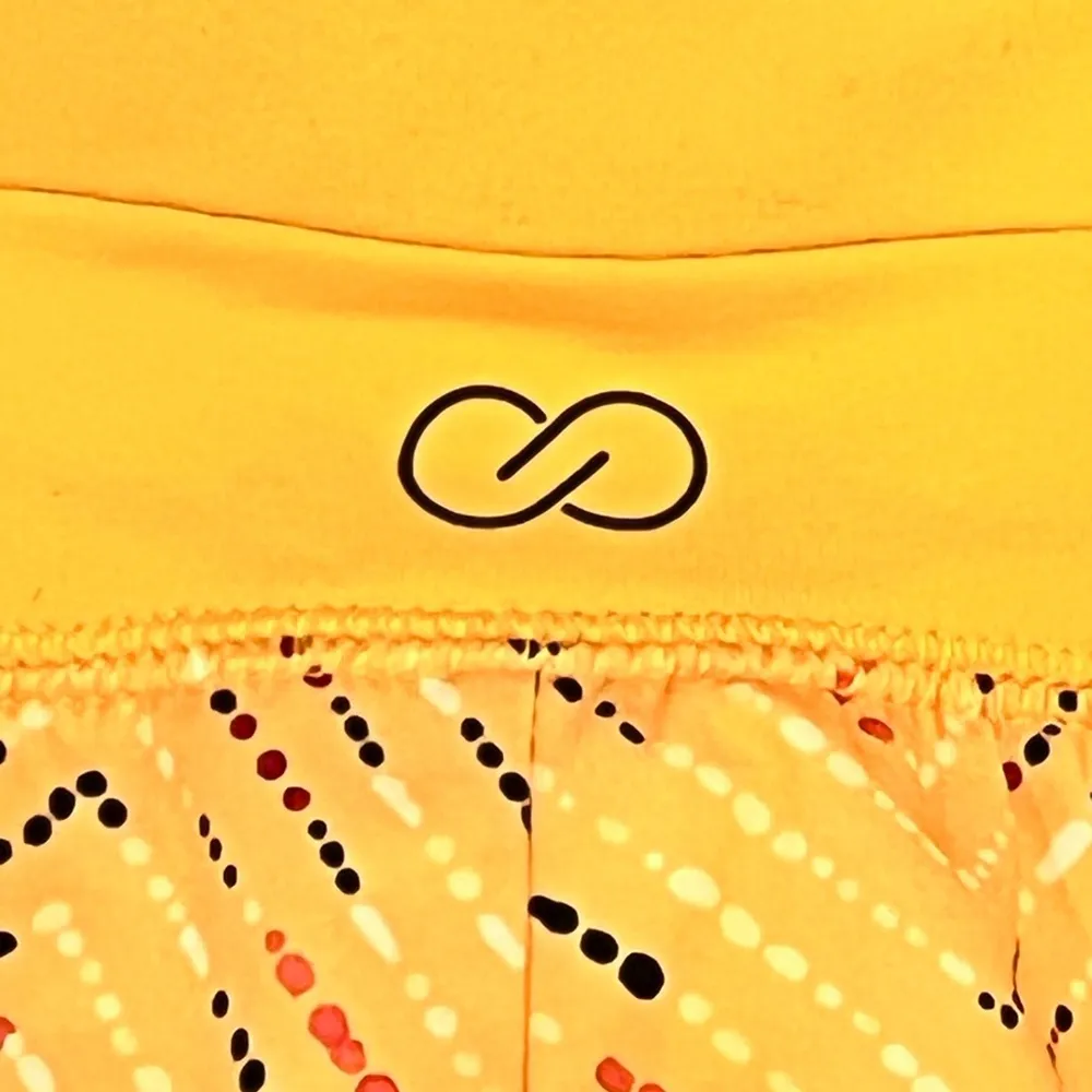 FINAL PRICE CALIA Yellow Orange Printed Kick It Up Shorts Activewear Shorts Size XS - Image 4