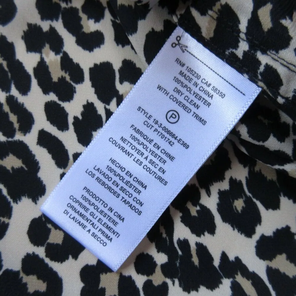 NWT Equipment Reese in Natural Multi Leopard Polyester Button Down Shirt M $280 - Image 5