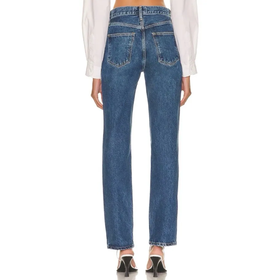 AGOLDE Lana Mid Rise Straight Jeans Sphere - Image 3