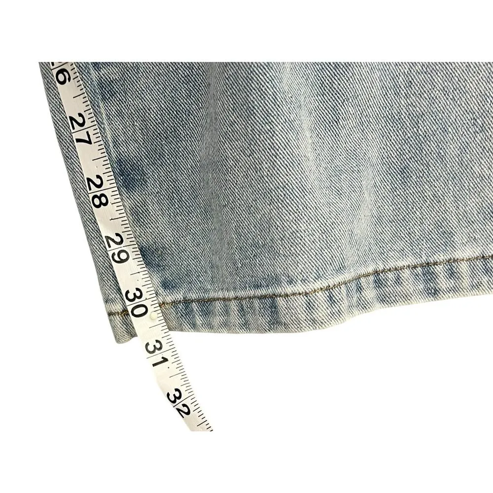 The Post Jean Jumpsuit S Blue Strapless Button Straight Denim Streetwear Utility - Image 9