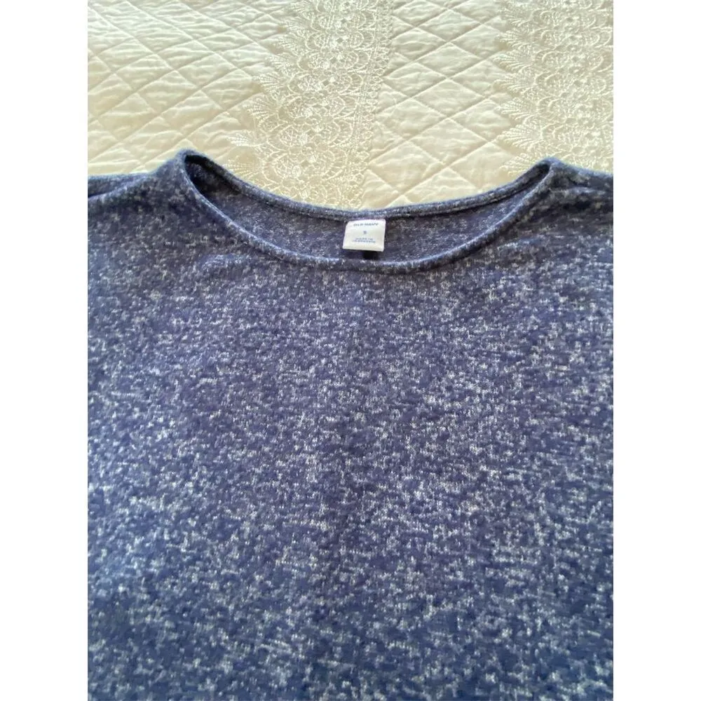 Old Navy Swing Dress Blue Heather Knit Long Sleeve Knee Length Size Small - Image 6