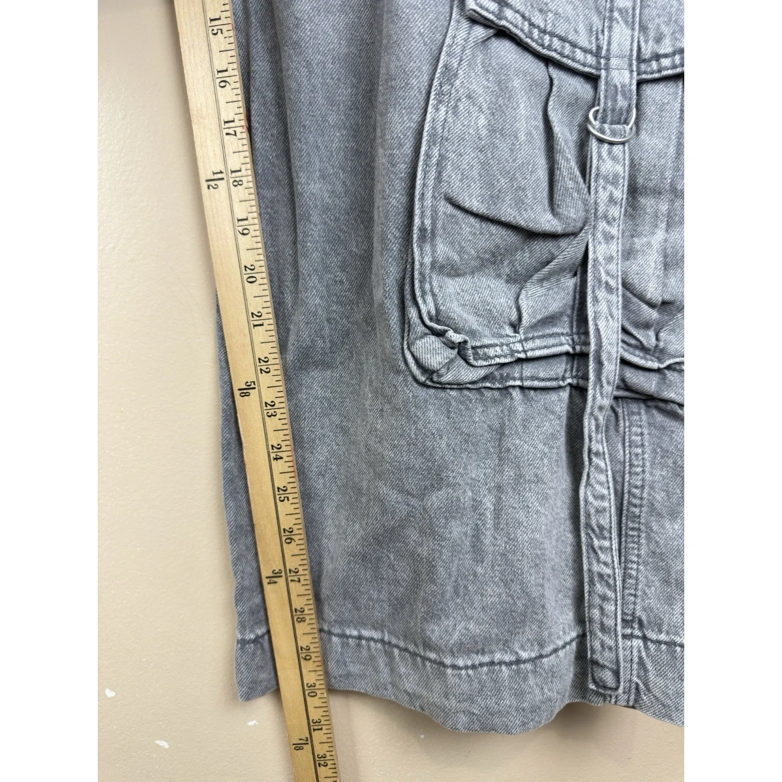 Wild Fable Women’s Mid-Rise Wide Leg Cargo Baggy Jeans Size 10 gray wash New - Image 9