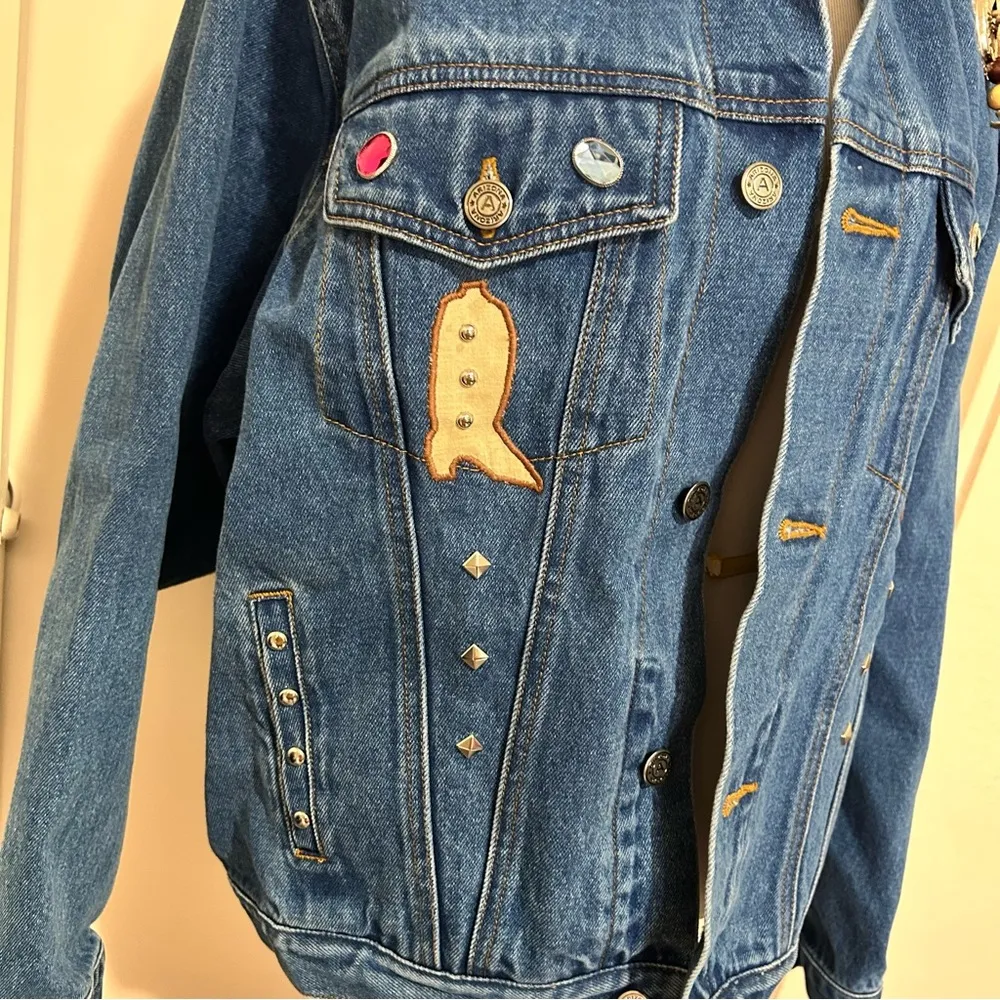 Arizona Jean company XL cowboy southwest embroidered jean jacket - Image 5