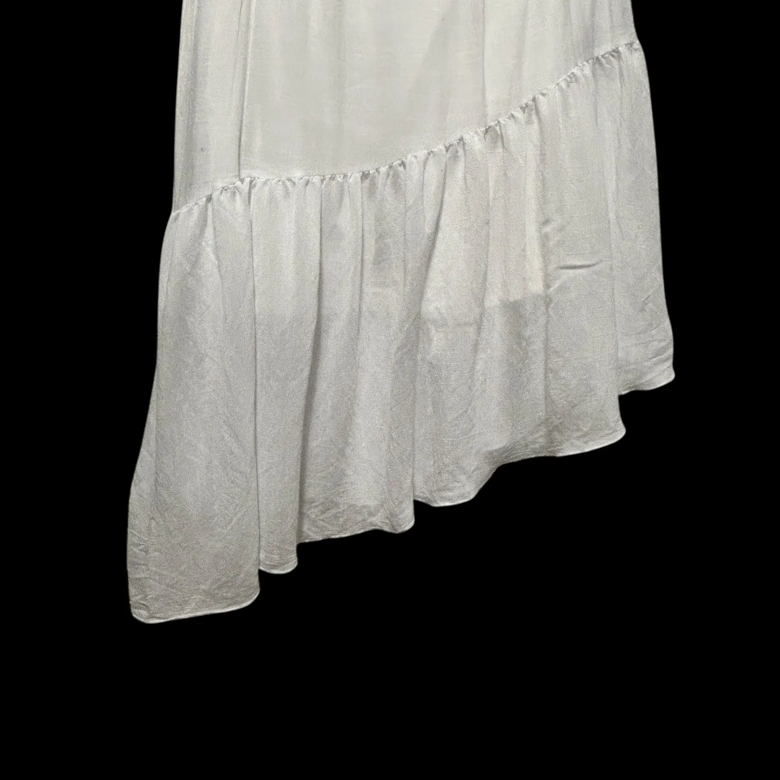 Cato Boho Skirt 14/16W White Asymmetrical Ruffle Midi Cottagecore Indie Festival - Image 2