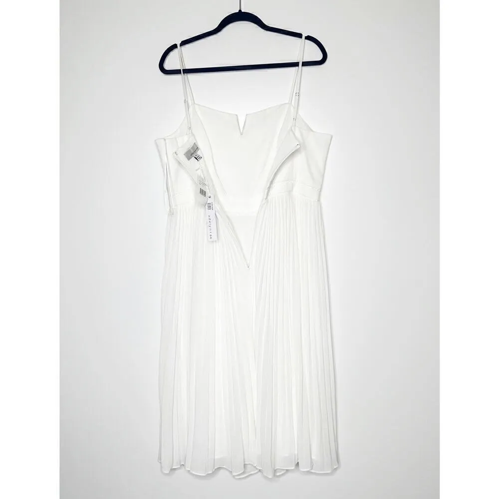 NWT Adelyn Rae Charli Pleated Midi Dress Women's White Size XL $168 - Image 4