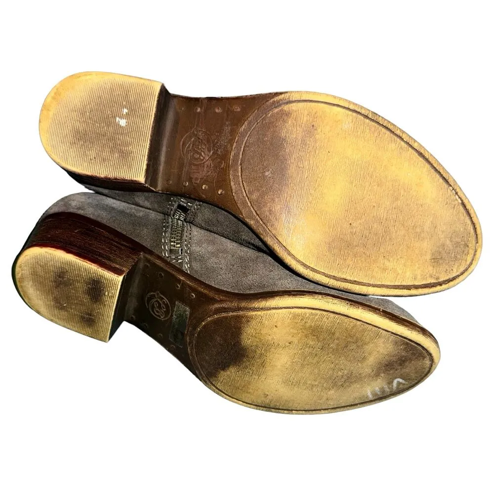 Lucky Brand Women's Basel Gray Suede Ankle Boots Double Zip Size 7 Fall Winter - Image 5