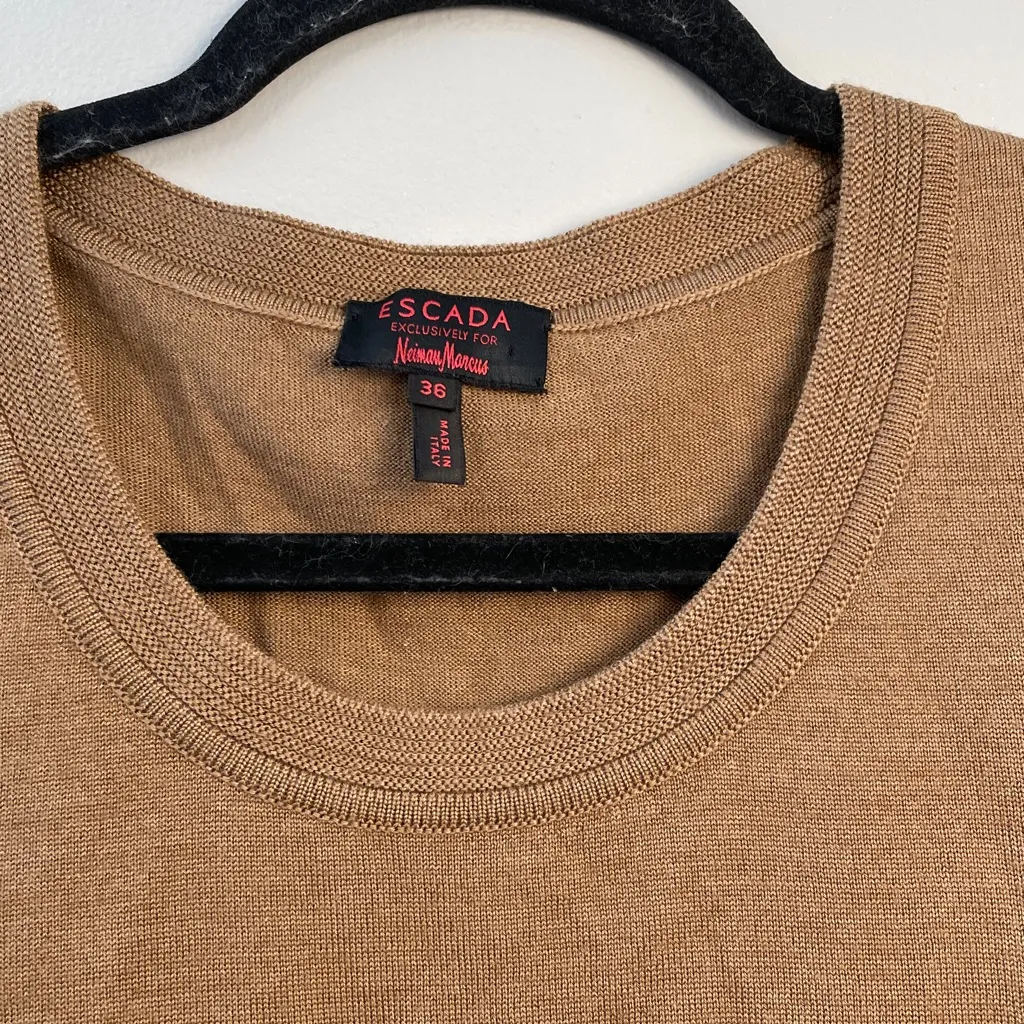 Escada Tan Knit skeeveless sweater size 36 Brown - Image 5