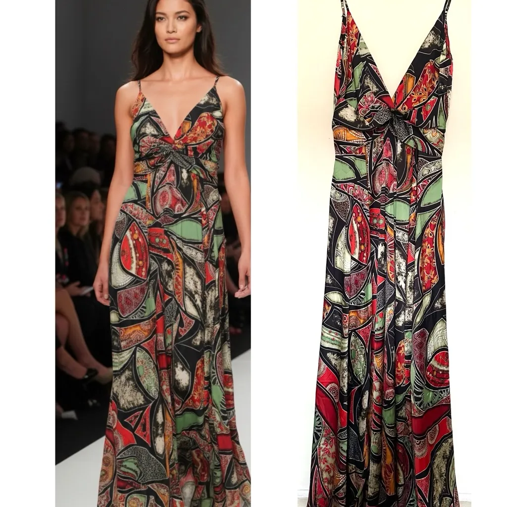 Akira Maxi Dress Women’s Sz Large Lightweight Multicolor with a Slit on the Side - Image 2