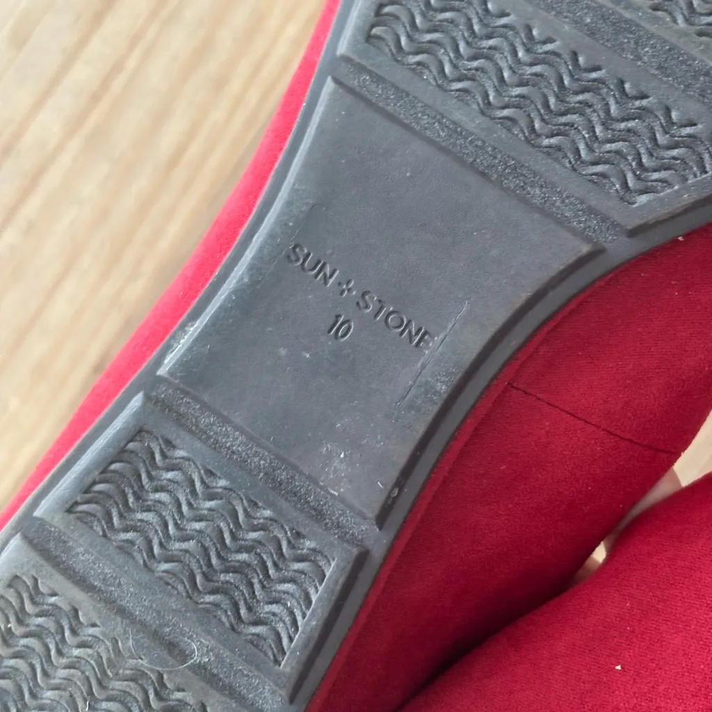 Sun + Stone Red Flats Classic Loafers Size 10 - Image 6