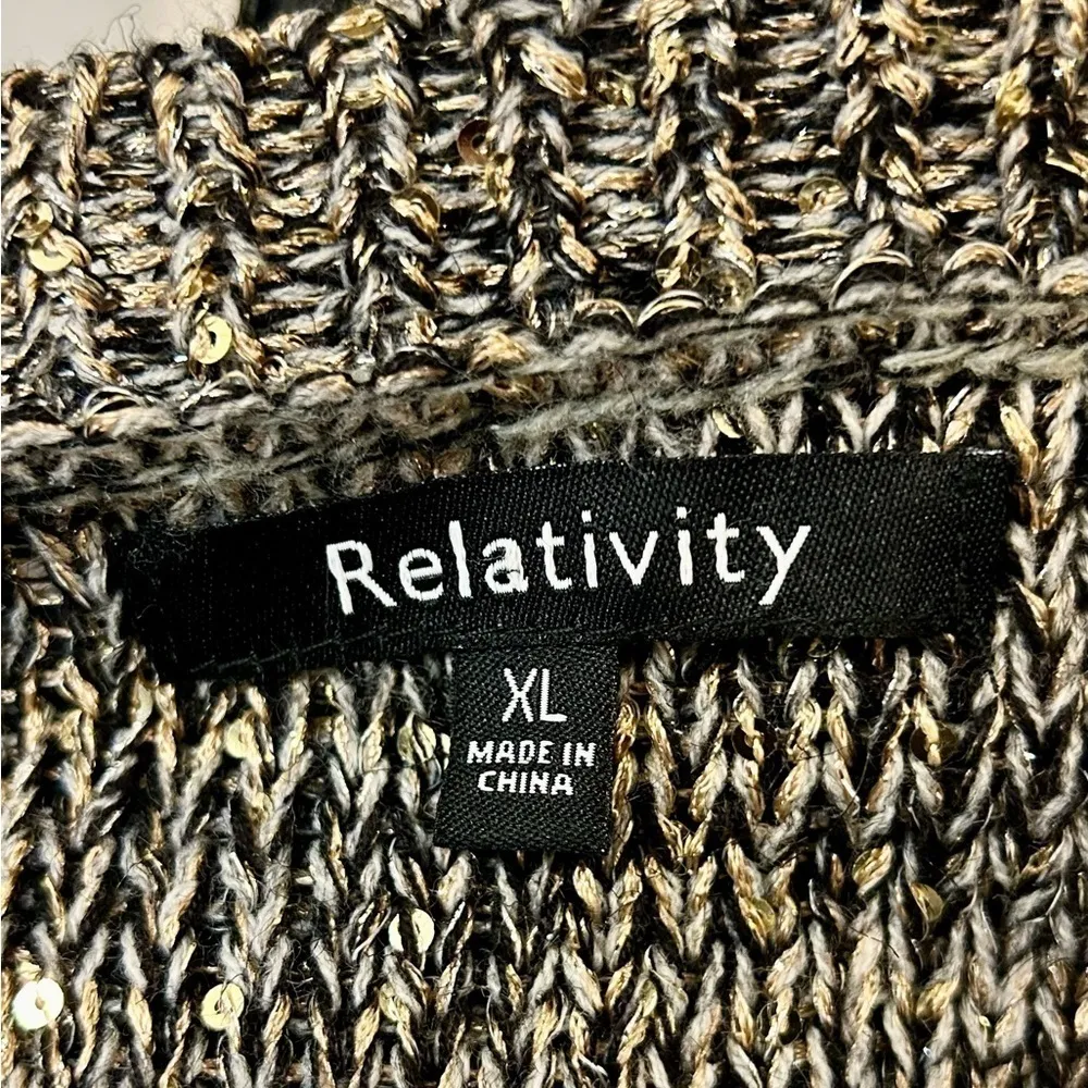 Relativity Embellished Space Dye Mini Sequin Sweater Size XL - Image 10