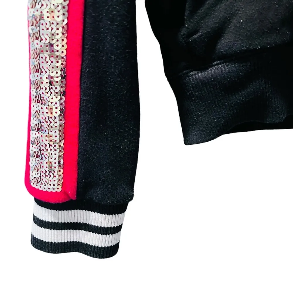 Victoria Secret LOVE PINK Sequin Floral Long Sleeve Hooded Jacket Size XS - Image 6