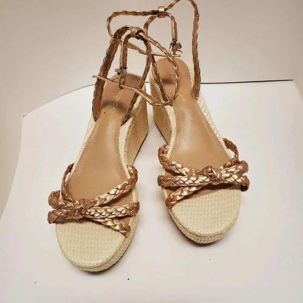 Antonio Melani Sandal Lorinna Rose Gold Braided Platform Wedge  Size 7 - Image 2