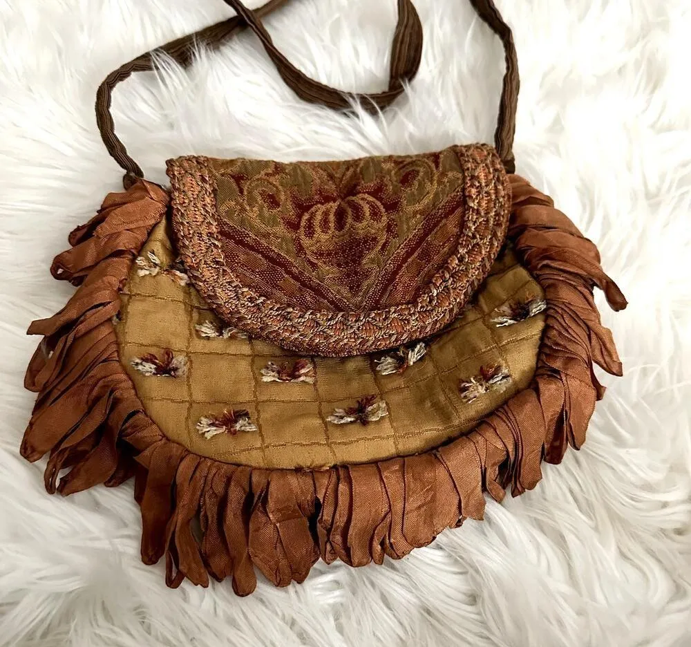 Gypsy Girl Tapestry Hobo Festival Crossbody Brown - Image 3