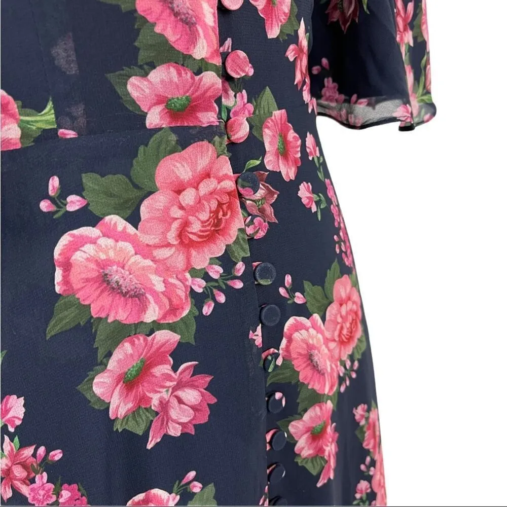 NWT FAME AND PARTNERS The Meyer Floral Print Maxi Gown Dress Size 0 - Image 10